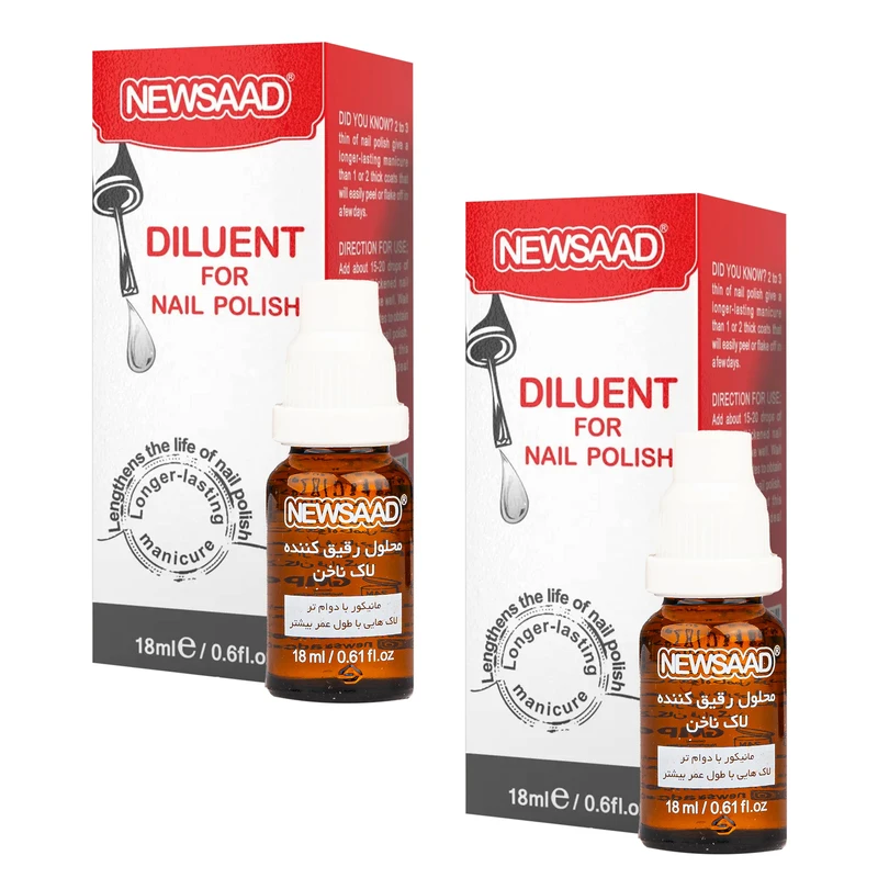 بسته دو عددی محلول رقیق کننده لاک ناخن نیوساد مدل DILUENT2 حجم 18ml 