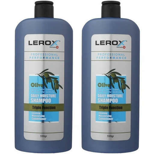 پک دوعددی شامپو روزانه Lerox مدل Olive حجم550g 