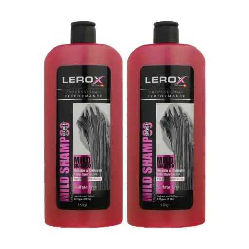 پک دو عددی شامپو تقویت کننده فاقد سولفات Lerox Collagen حجم 550ml 