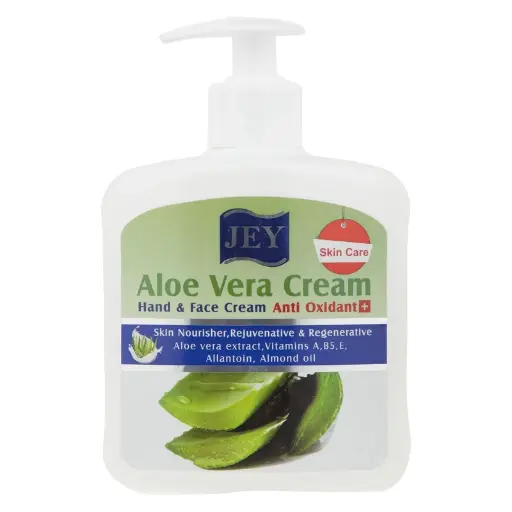 کرم نرم کننده دست و صورت Jey حجم 450ml مدل Aloe vera مدل انواع پوست